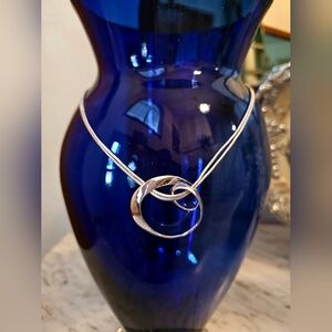 Modern Abstract Silver Necklace